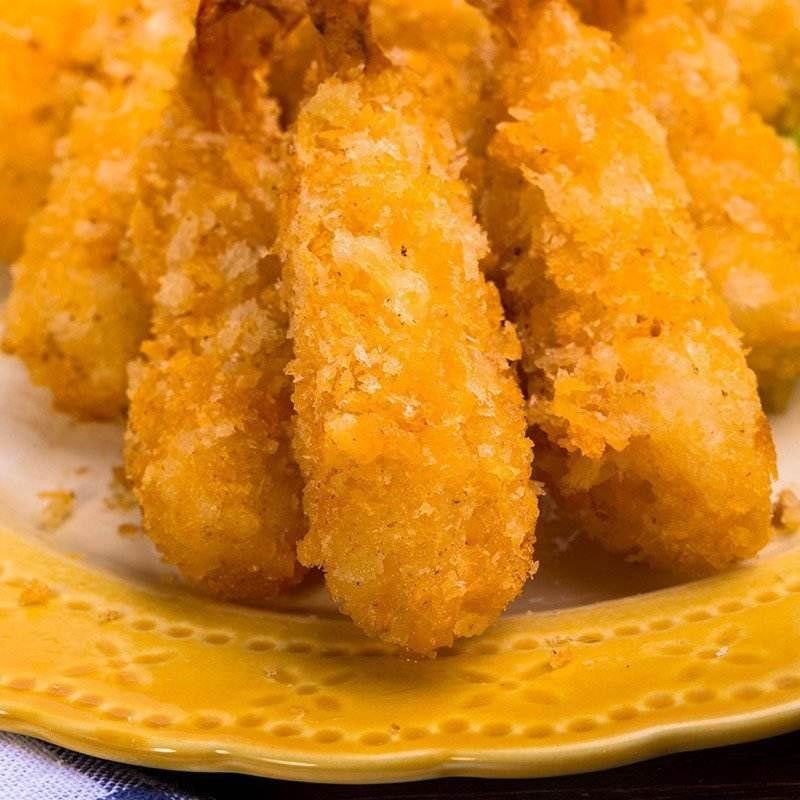 Gelbe Panko Brotkrümel Kraftpapier Brotbeutel in Beutel Krispig Textur Originalgeschmack