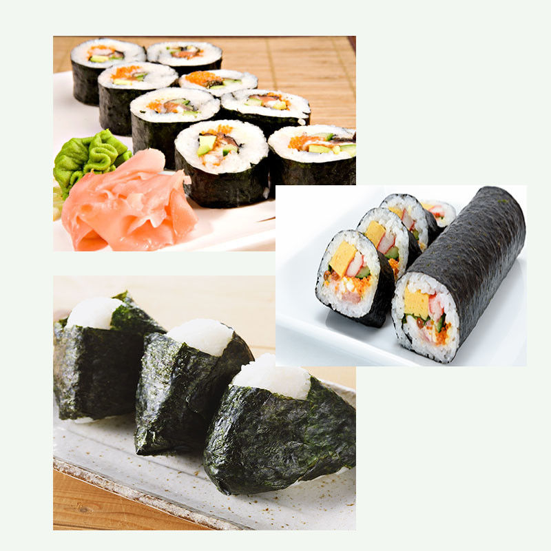 Dunkle Farbe 19*21cm Röstliche Nori Algen Nori Blatt 280g 100Blätter