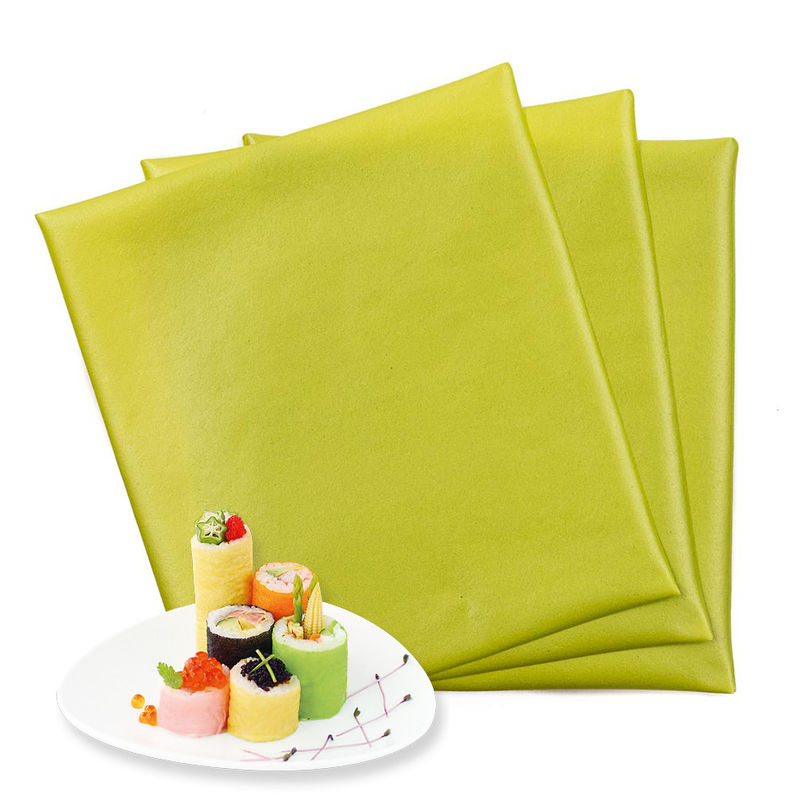 Bunte Mamenori-Blätter Orange, Gelb, Grün, Rosa, Soja-Crepe-Blätter zum Sushirollen
