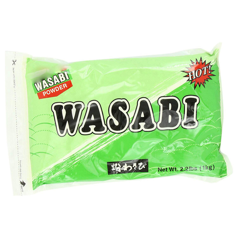 Reines Wasabi-Pulver mit würzigem und scharfem Geschmack für vielseitiges Kochen in hellgrüner Farbe